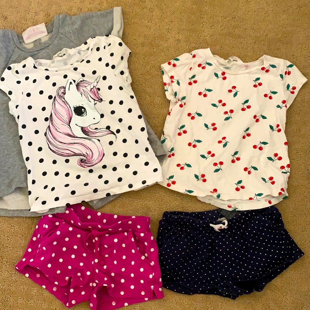 Polka dots & Cherry Lot of 5 pieces in size 4